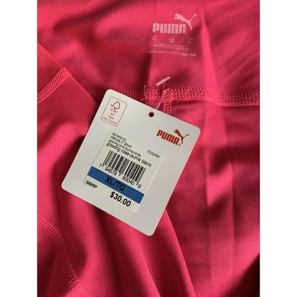 Women’s active Shorts Size XL Puma attitude Glowing Pink White - Picture 10 of 11
